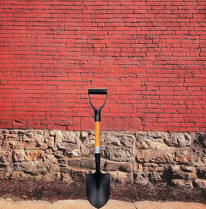 Ashman Round Shovel (Medium) – (2 Pack) – 27 Inches in Length, Durable Handle, Round Shovel with Comfortable Grip with a Sturdy Blade, Multipurpose Premium Round Point Blade Shovel.