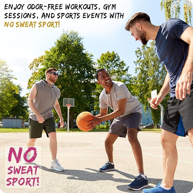 NO SWEAT! SPORT Fabric Odor Neutralizer for Athletic Clothes & Shoes – Movement-Activated Odor Control for Workouts, Gym & Sports | Alcohol-Free, Fabric Safe, 98% Natural Ingredients (20mL)