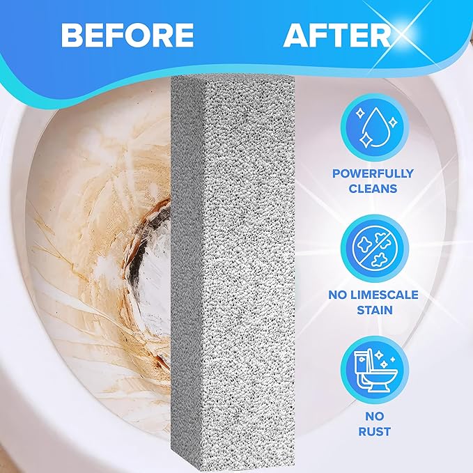 DISIWENE Pumice Cleaning Stone with Handle Toilet Bowl Cleaner Hard Water Ring Remover for Bath/Pool/Kitchen/Household Cleaning (6, 6 Pack (No Handle))