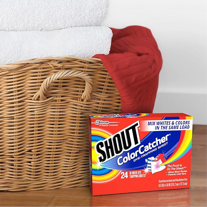 Shout Color Catcher Sheets for Laundry, Allow Mixed Washes, Prevent Color Runs and Maintain Original Clothing, 24 Count (Pack of 12)