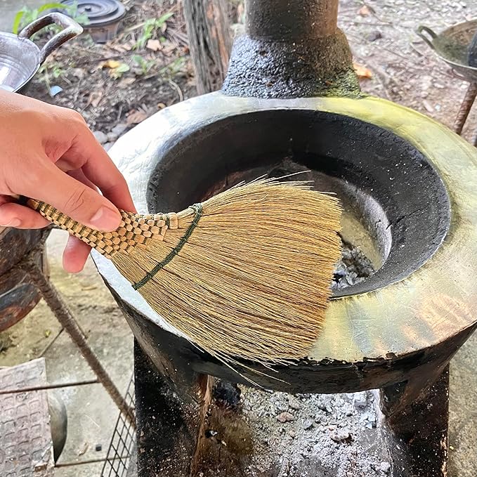 Small Whisk Broom9.5 Handheld Brush Whisks Away Dust, Dirt & Debris Brush Hanger for Easy Storage Perfect for Indor Outdoor and Car - Short of Asian Whisk Broom (Soft Broom Thai)