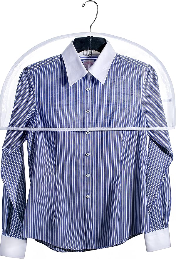 Clear Vinyl Shoulder Covers Closet Suit Protects Storage Home Decor Set of 12, 12"H x 22"W x 2"D