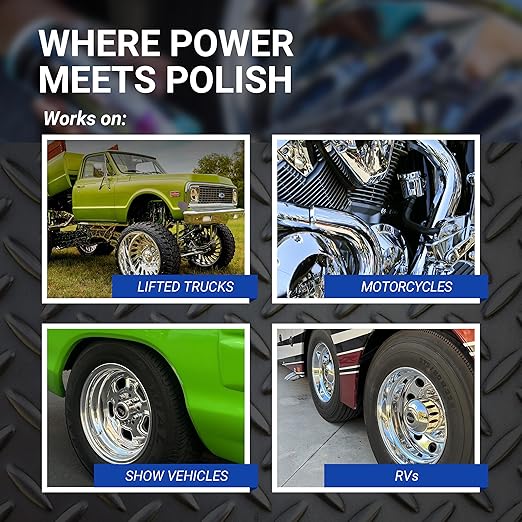 Zephyr - Pro 25 Easy Kut Liquid Metal Polish - Stainless Steel, Chrome, & Aluminum Polish - Metal Polishing for Lifted Trucks, Show Vehicles, Motorcycles, & More - 16 oz.