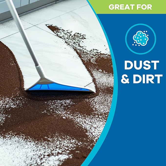 Helio AirBroom 3 Piece Kit All Surface Sweeper and Squeegee for Wet and Dry Cleaning Dust, Dirt, Liquids, Pet Hair, Tile, Hardwood Floors, Carpet, Furniture, Windows, Shower Doors As Seen on TV