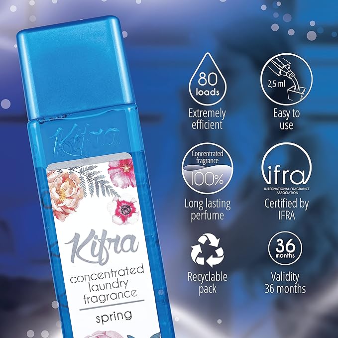 KIFRA SPRING Concentrated Laundry Fragrance 6.76 Fl Oz 200ml 80 Washing Cycles