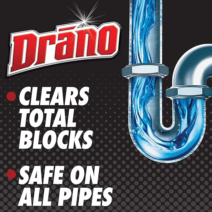 Drano Snake Plus Tool and Gel System, Drain Snake with Drain Clog Remover Gel, Unclogs and Removes Hair and Blockages, Commercial Line 16 Fl oz and 23 Inch Tool