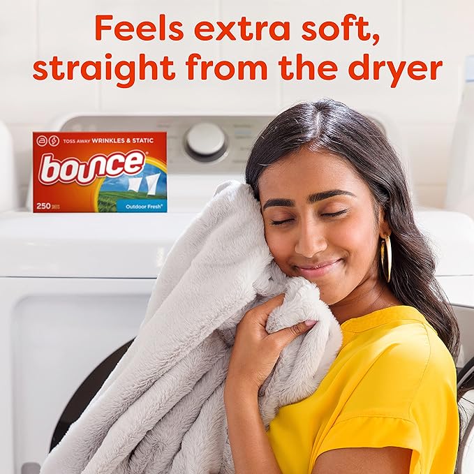 Bounce Fabric Softener Dryer Sheets, Free & Gentle, 200 Count - Packaging May Vary