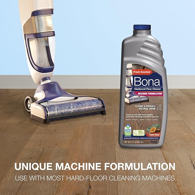 Bona® Hardwood Floor Cleaner - Hard-Floor Cleaning Machine Formulation - 32 fl oz - Cedar Wood