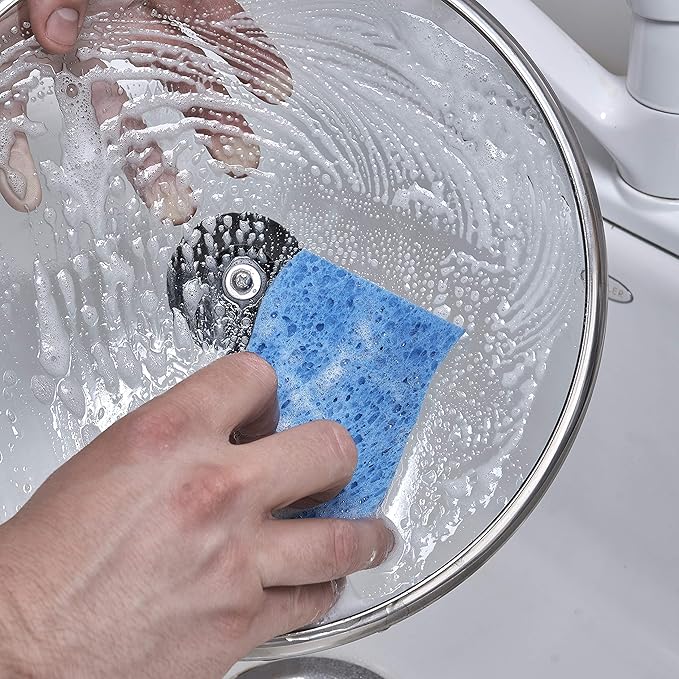 Kitchen Sponges for Washing Dishes, Non-Scratch Cellulose Dish Scrub Sponges, Cleaning Sponges for Household Use, Safe Cleaning Products, Kitchen Sponges Pack of 24, by Superio