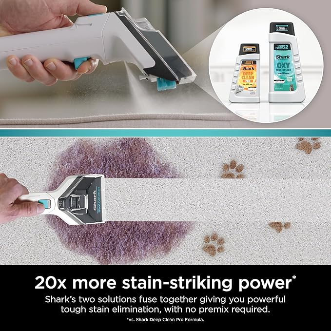 Shark StainStriker Cleaning Solution Bundle for Portable Cleaners, Carpet and Area Rug Formula, Instantly Eliminates Odors, Includes 32 oz OXY Multiplier and 16 oz Deep Clean Solution, PXCMBUNDLE