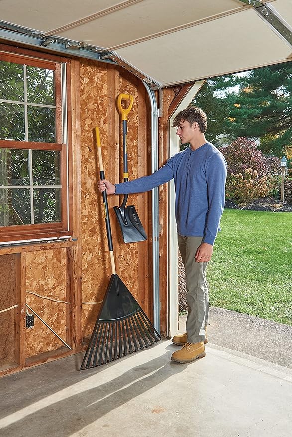 True Temper 20212011 Clog Free Leaf Rake with Hardwood/Steel Handle, 30 in. for Leaves, Grass, Clippings, Twigs, Pine Needles, Acorns, Debris,Black