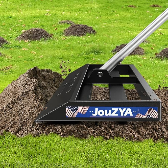 Lawn Leveling Rake 45x10 inch, Lawn Leveler Tool with Stainless Steel, 80" Extended Handle,Golf Course, and Farm,Heavy-Duty for Garden (Updated)