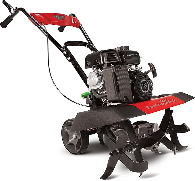 Earthquake 20015 Versa 2-in-1 Tiller Cultivator with a 99cc 4-Cycle Viper Engine, 2-in-1 Front Tine Tiller and Cultivator, Removable Side Shields and Outer Tines