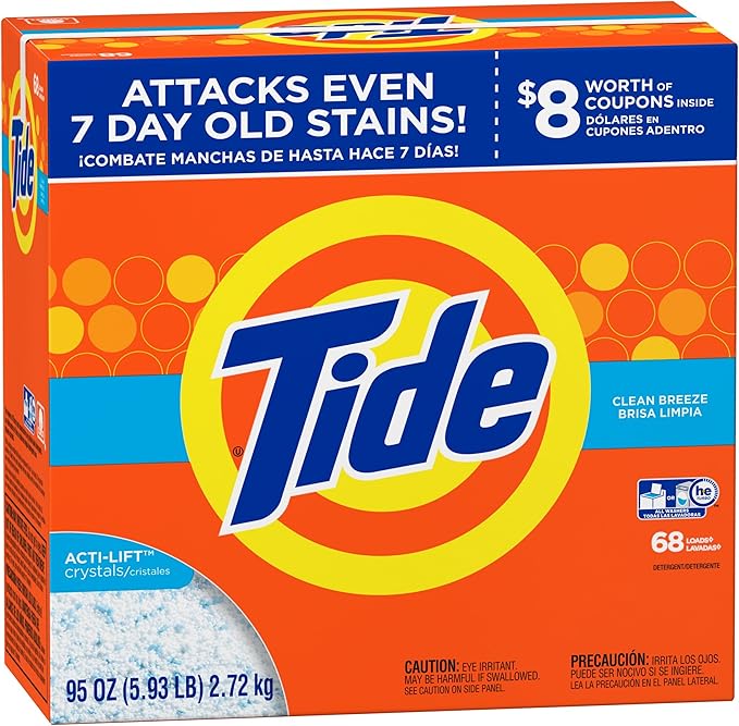 Tide Clean Breeze HE Turbo Powder Laundry Detergent, 68 Loads, 95 Oz