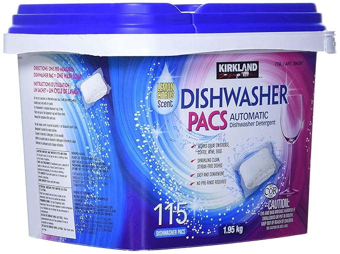 Kirkland Signature Easy to Use, Streak Free Premium Dishwasher Pacs, Automatic Dishwasher Detergent