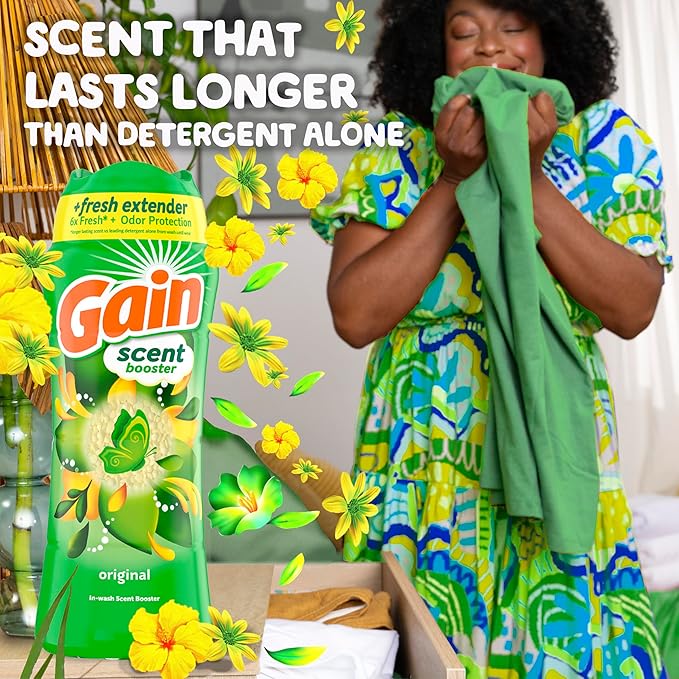 Gain Fireworks In-Wash Scent Booster Beads, Original, 9.1 oz/Pack (4 Pack)