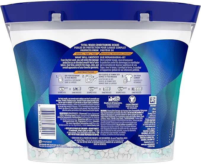 Downy Defy Damage Total-wash Fabric Conditioning Beads, Fabric Softener, Fresh, 18.1 Oz