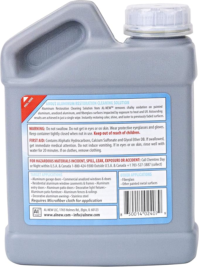 AL-NEW Aluminum Restoration Cleaning Solution | Clean & Restore Patio Furniture, Stainless Steel, and Other Household Metal Surfaces (16 oz.)