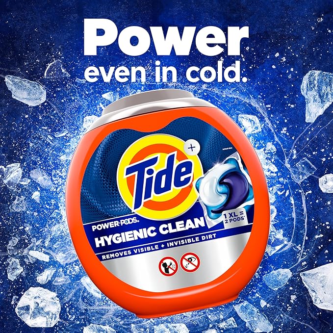 Tide Hygienic Clean Power PODS Laundry Detergent Pacs, Original Scent, 63 Count, Removes Visible and Invisible Dirt