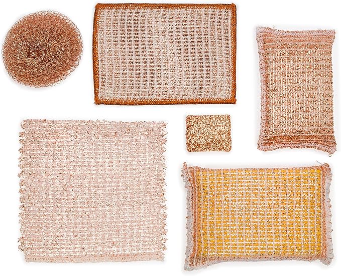 Redecker Copper Cleaning Cloth Dual-Sided Copper & Microfiber Kitchen Scrubber for Pots Pans Stove & Sink 1 Pack 5.7 x 4.1 in Made in Austria