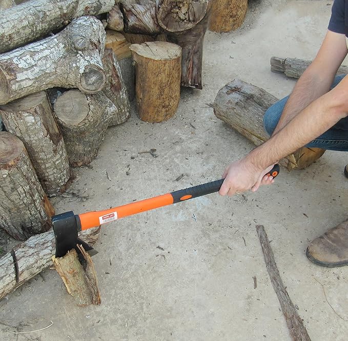 TABOR TOOLS Chopping Axe, Hand Axe, with Strong Fiberglass Handle and Anti-Slip Grip. J57A. (Chopping Axe, 24" Handle)