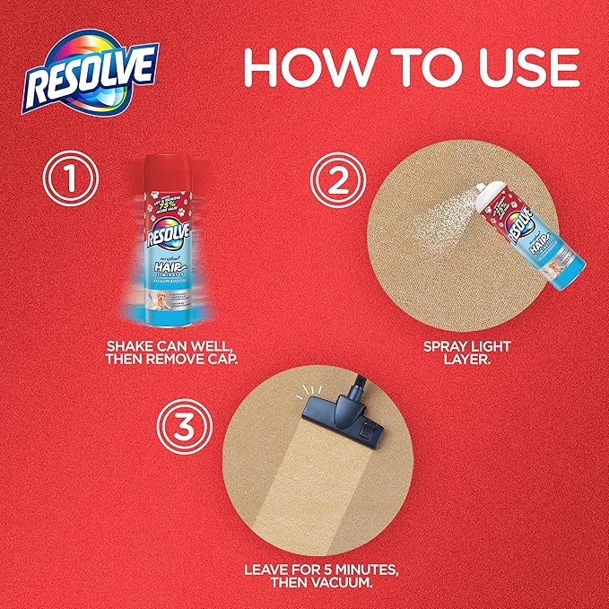 Resolve Pet Hair Eliminator Carpet Cleaner & Vacuum booster, 18 Oz