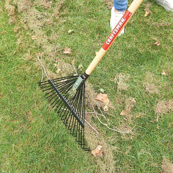 Craftsman 22-Tine Wood Handle Lawn Rake