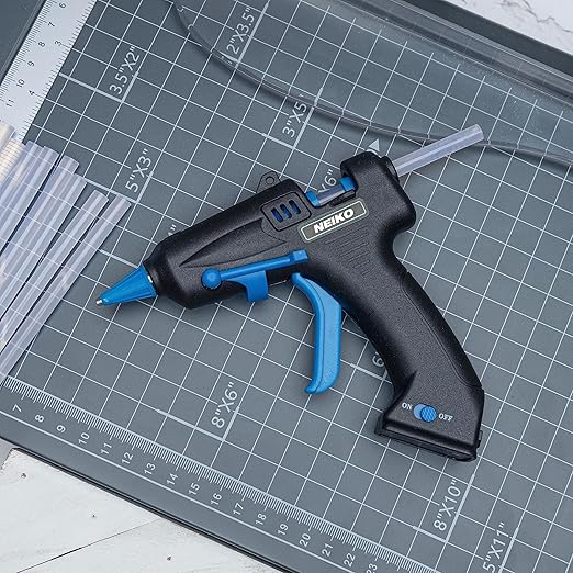 NEIKO 02660A Cordless Glue Gun, 15W Rechargeable Hot Glue Gun, 10 Glue Sticks Included, Wireless Anti Drip Nozzle Mini Glue Gun with Stand for Arts and Crafts, Mini USB Charging Port, Insulated Nozzle
