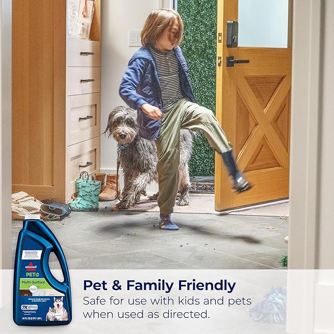 Bissell Multi-Surface Pet Formula with Febreze Freshness,22951,64 Fl Oz,Use on Sealed Hard Floors,and Area Rugs,Removes Tough Messes,Febreze Freshness,(Pack of 2)
