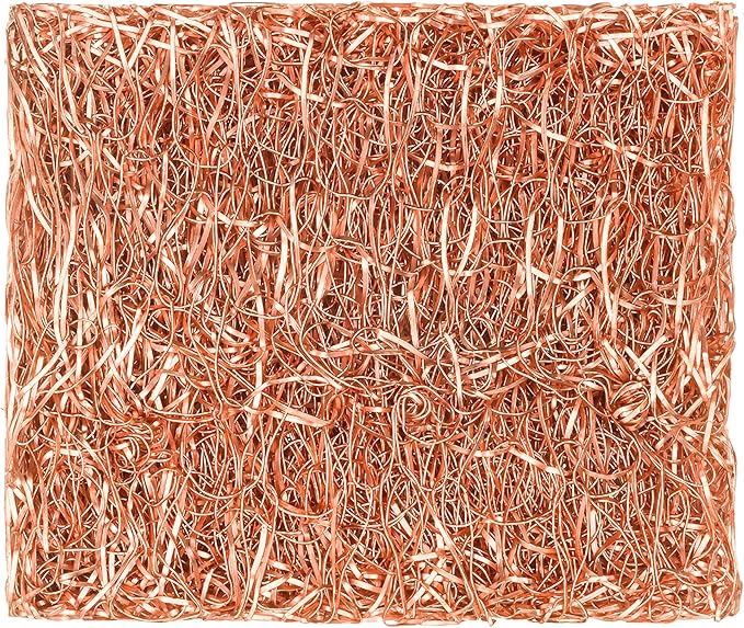 Redecker Mini Copper Scrubbing Pad, Firm Copper Braided Scrubber for Small Areas & Corners, Wet Use Kitchen Scouring Pad for Steel Glass Ceramic Rust Removal, 2 x 1.6 in, Made in Netherlands