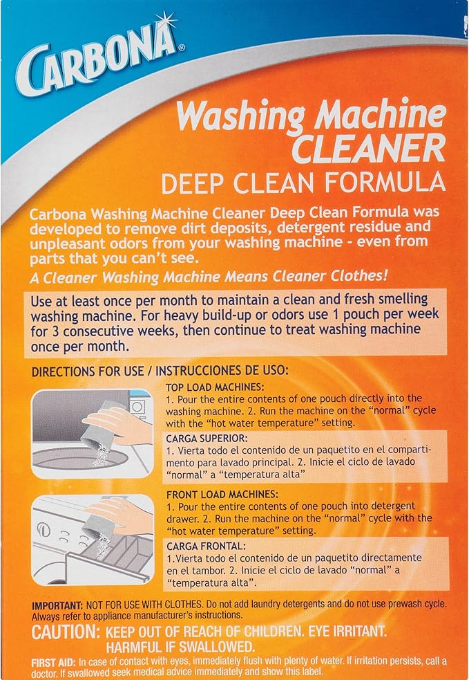 Carbona® Washing Machine Cleaner | Eliminates Odor & Residue | 3 Count, 1 Pack