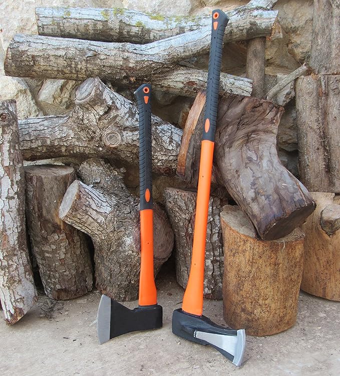 TABOR TOOLS Chopping Axe, Hand Axe, with Strong Fiberglass Handle and Anti-Slip Grip. J57A. (Chopping Axe, 24" Handle)