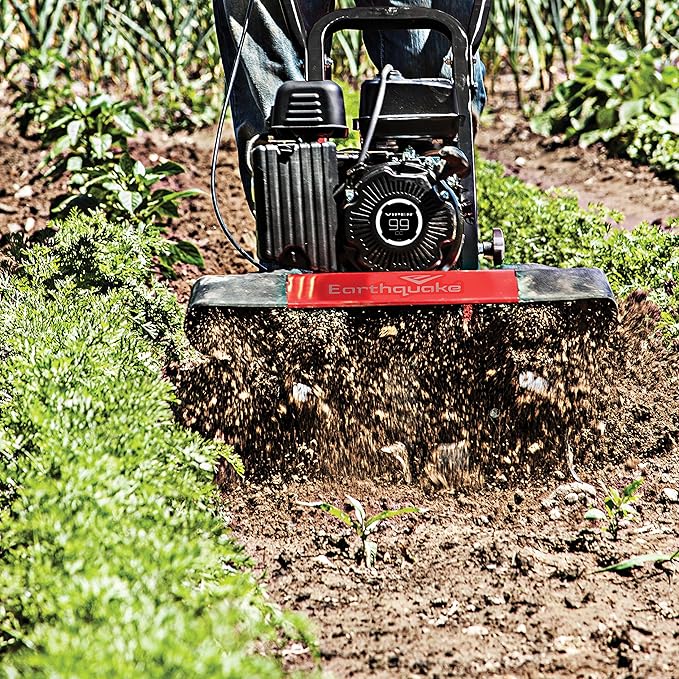 Earthquake 20015 Versa 2-in-1 Tiller Cultivator with a 99cc 4-Cycle Viper Engine, 2-in-1 Front Tine Tiller and Cultivator, Removable Side Shields and Outer Tines