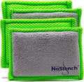Kitchen Sponge | Odor Resistant, Non-Scratch Microfiber Mesh & Terry Cloth Sponge, Long Lasting Odor Protection | Durable, 4 Pack