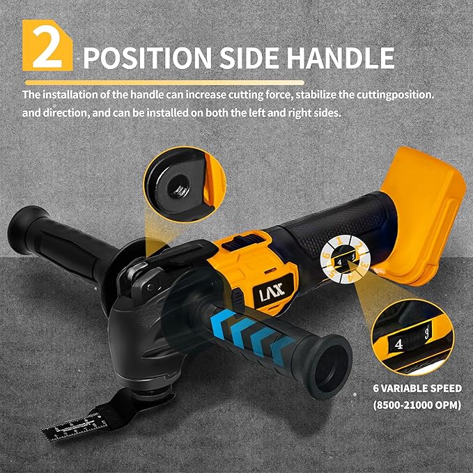 Oscillating Multi Tools for Dewalt 20V Battery, Multi-Use Cutting and Sanding Tool, 4°Oscillation Angle, 6 Variable Speeds, Quick-fit Blade Design with 22pcs Accessories for Cutting, Sanding, Scraping