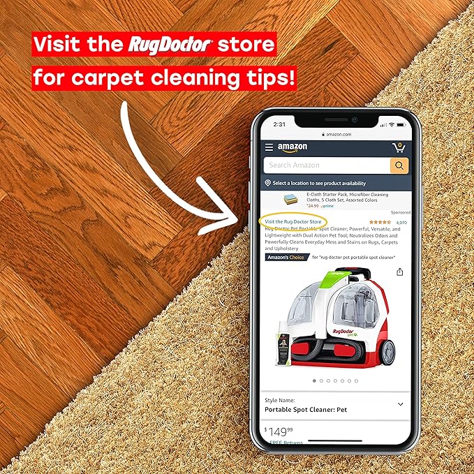 Rug Doctor Pet Carpet Cleaner, 96 oz., Pro-Enzymatic Formula with 3X Action - Cleans, Deodorizes, & Deters Remarking, Concentrated Solution, Professional Grade for Pet Stains & Odors