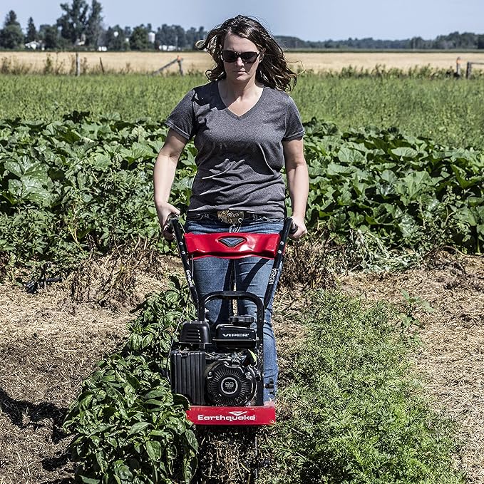 Earthquake 20015 Versa 2-in-1 Tiller Cultivator with a 99cc 4-Cycle Viper Engine, 2-in-1 Front Tine Tiller and Cultivator, Removable Side Shields and Outer Tines