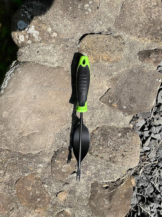 Weeding Tool, Heavy-Duty Weeder, Leverage Design Weed Puller Tool Removal and Deep Digging, Ergonomic Handle and Two-Pronged V-Shaped Fork