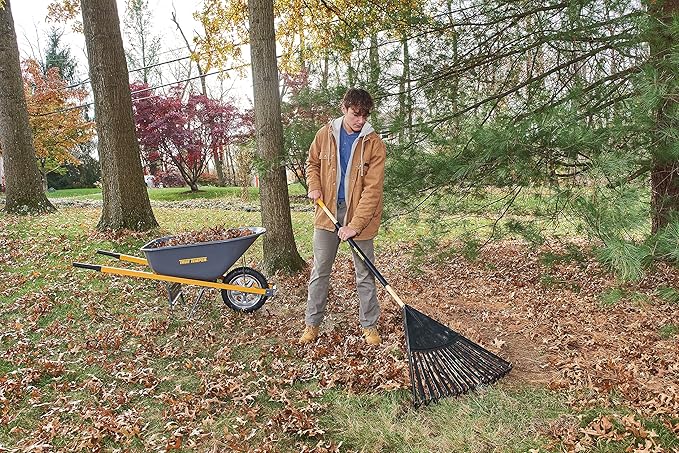True Temper 20212011 Clog Free Leaf Rake with Hardwood/Steel Handle, 30 in. for Leaves, Grass, Clippings, Twigs, Pine Needles, Acorns, Debris,Black