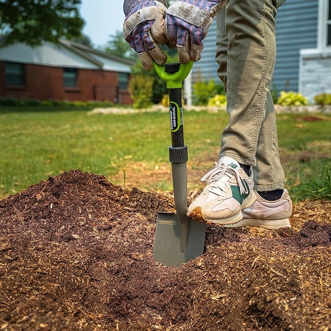 Earthwise 26.5 Inch Carbon Steel D-Handle Compact Collapsible Trenching Mini-Shovel
